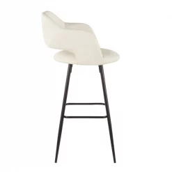 Lumisource Margarite Barstool in Black Metal and Cream Faux Leather, PK 2 -Kitchen & Dining Furniture Sales Store LumiSource20LLC B30xxMARGxxBKxxCR2xxxx3xxxx2834d2