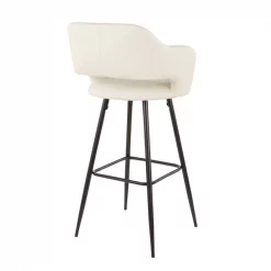 Lumisource Margarite Barstool in Black Metal and Cream Faux Leather, PK 2 -Kitchen & Dining Furniture Sales Store LumiSource20LLC B30xxMARGxxBKxxCR2xxxx4xxxx4664d0