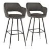 Lumisource Margarite Barstool in Black Metal and Grey Faux Leather, PK 2 -Kitchen & Dining Furniture Sales Store LumiSource20LLC B30xxMARGxxBKxxGY2xxxx1xxxxc8a2aa