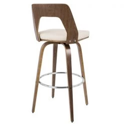 Lumisource Trilogy Barstool in Walnut and Cream Faux Leather, PK 2 -Kitchen & Dining Furniture Sales Store LumiSource20LLC B30xxTRILORxxWLCR2xxxx5xxxx3fd4ea