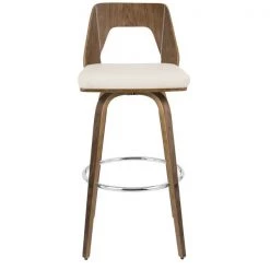 Lumisource Trilogy Barstool in Walnut and Cream Faux Leather, PK 2 -Kitchen & Dining Furniture Sales Store LumiSource20LLC B30xxTRILORxxWLCR2xxxx7xxxx6a3304