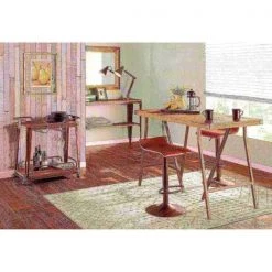 Lumisource Ale Barstool in Antique Metal and Brown Faux Leather, PK 2 -Kitchen & Dining Furniture Sales Store LumiSource20LLC BSxxALExxANxxMBN2xxxx10xxxxb7d531