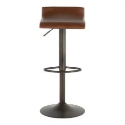 Lumisource Ale Barstool in Antique Metal and Brown Faux Leather, PK 2 -Kitchen & Dining Furniture Sales Store LumiSource20LLC BSxxALExxANxxMBN2xxxx6xxxxf30ab7