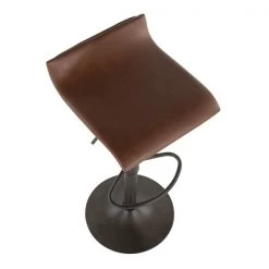 Lumisource Ale Barstool in Antique Metal and Brown Faux Leather, PK 2 -Kitchen & Dining Furniture Sales Store LumiSource20LLC BSxxALExxANxxMBN2xxxx7xxxx36df42
