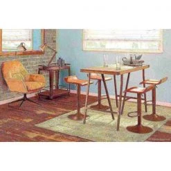 Lumisource Ale Barstool in Antique Metal and Brown Faux Leather, PK 2 -Kitchen & Dining Furniture Sales Store LumiSource20LLC BSxxALExxANxxMBN2xxxx9xxxxb0cdc4