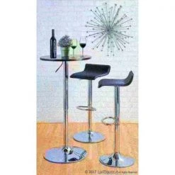 Lumisource Ale Adjustable Swivel Barstool in Black PU Leather, PK 2 -Kitchen & Dining Furniture Sales Store LumiSource20LLC BSxxALExxBK2xxxx9xxxx39a709