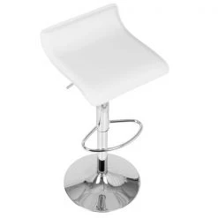 Lumisource Ale Adjustable Swivel Barstool in White PU Leather, PK 2 -Kitchen & Dining Furniture Sales Store LumiSource20LLC BSxxALExxW2xxxx7xxxx50e7fa