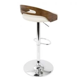 Lumisource Cassis Adjustable Swivel Barstool in Walnut And Cream Faux Leather -Kitchen & Dining Furniture Sales Store LumiSource20LLC BSxxCASSxxWLxxCRxxxx4xxxx01dd38