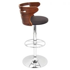 Lumisource Cosi Adjustable Swivel Barstool in Walnut and Grey Faux Leather -Kitchen & Dining Furniture Sales Store LumiSource20LLC BSxxCOSIxxWLxxGYxxxx2xxxx113fdd