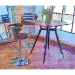 Lumisource Cosi Adjustable Swivel Barstool in Walnut and Grey Faux Leather -Kitchen & Dining Furniture Sales Store LumiSource20LLC BSxxCOSIxxWLxxGYxxxx9xxxx26b058