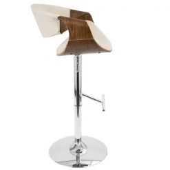 Lumisource Curvo Adjustable Swivel Barstool in Walnut and Cream -Kitchen & Dining Furniture Sales Store LumiSource20LLC BSxxCURVOxxWLxxCRxxxx3xxxx788b2e