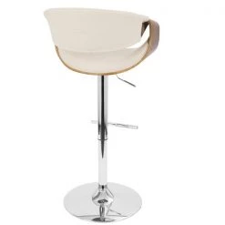 Lumisource Curvo Adjustable Swivel Barstool in Walnut and Cream -Kitchen & Dining Furniture Sales Store LumiSource20LLC BSxxCURVOxxWLxxCRxxxx4xxxxd0c5fc