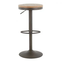 Lumisource Dakota Adjustable Swivel Barstool in Antique Metal and Bamboo, PK 2 -Kitchen & Dining Furniture Sales Store LumiSource20LLC BSxxDAKxxAN2xxxx6xxxx9772c6