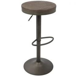Lumisource Dakota Adjustable Swivel Barstool in Antique and Brown, PK 2 -Kitchen & Dining Furniture Sales Store LumiSource20LLC BSxxDAKxxANxxBN2xxxx2xxxxfbff53