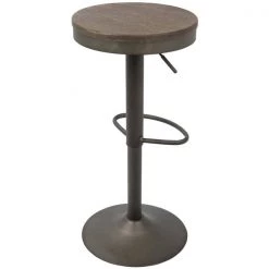Lumisource Dakota Adjustable Swivel Barstool in Antique and Brown, PK 2 -Kitchen & Dining Furniture Sales Store LumiSource20LLC BSxxDAKxxANxxBN2xxxx4xxxx6ca72f