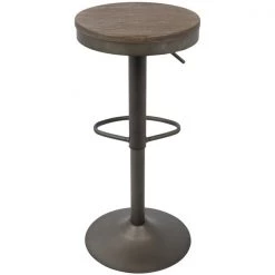 Lumisource Dakota Adjustable Swivel Barstool in Antique and Brown, PK 2 -Kitchen & Dining Furniture Sales Store LumiSource20LLC BSxxDAKxxANxxBN2xxxx5xxxx5fcccd