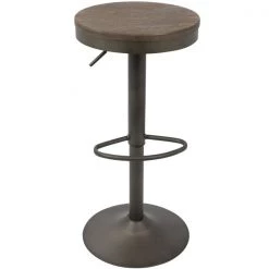 Lumisource Dakota Adjustable Swivel Barstool in Antique and Brown, PK 2 -Kitchen & Dining Furniture Sales Store LumiSource20LLC BSxxDAKxxANxxBN2xxxx6xxxx537851