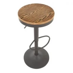 Lumisource Dakota Adjustable Swivel Barstool in Grey Metal and Bamboo, PK 2 -Kitchen & Dining Furniture Sales Store LumiSource20LLC BSxxDAKxxGY2xxxx7xxxx4c01b7