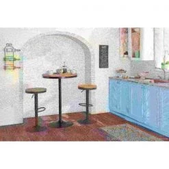 Lumisource Dakota Adjustable Swivel Barstool in Grey Metal and Bamboo, PK 2 -Kitchen & Dining Furniture Sales Store LumiSource20LLC BSxxDAKxxGY2xxxx9xxxx7e07d5