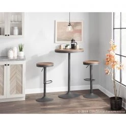 Lumisource Dakota Adjustable Swivel Barstool in Brown and Grey, PK 2 -Kitchen & Dining Furniture Sales Store LumiSource20LLC BSxxDAKxxGYxxBN2xxxx13xxxx2aea05