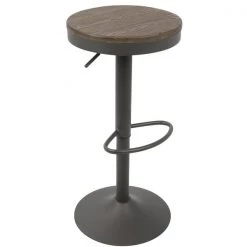 Lumisource Dakota Adjustable Swivel Barstool in Brown and Grey, PK 2 -Kitchen & Dining Furniture Sales Store LumiSource20LLC BSxxDAKxxGYxxBN2xxxx2xxxx207ddf