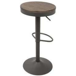 Lumisource Dakota Adjustable Swivel Barstool in Brown and Grey, PK 2 -Kitchen & Dining Furniture Sales Store LumiSource20LLC BSxxDAKxxGYxxBN2xxxx4xxxx28c4e1