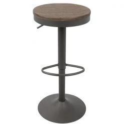Lumisource Dakota Adjustable Swivel Barstool in Brown and Grey, PK 2 -Kitchen & Dining Furniture Sales Store LumiSource20LLC BSxxDAKxxGYxxBN2xxxx6xxxxcf7ae0