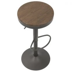 Lumisource Dakota Adjustable Swivel Barstool in Brown and Grey, PK 2 -Kitchen & Dining Furniture Sales Store LumiSource20LLC BSxxDAKxxGYxxBN2xxxx7xxxx000339