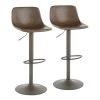 Lumisource Duke Adjustable Swivel Barstool in Brown Faux Leather, PK 2 -Kitchen & Dining Furniture Sales Store LumiSource20LLC BSxxDUKExxANBN2xxxx1xxxx0d55fa