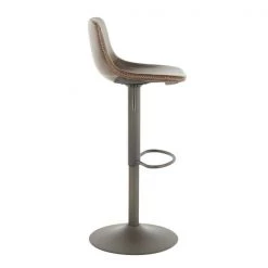 Lumisource Duke Adjustable Swivel Barstool in Brown Faux Leather, PK 2 -Kitchen & Dining Furniture Sales Store LumiSource20LLC BSxxDUKExxANBN2xxxx3xxxx7c0e70