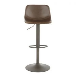 Lumisource Duke Adjustable Swivel Barstool in Brown Faux Leather, PK 2 -Kitchen & Dining Furniture Sales Store LumiSource20LLC BSxxDUKExxANBN2xxxx6xxxx856daf