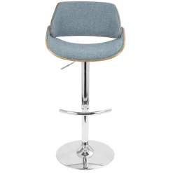 Lumisource Fabrizzi Adjustable Swivel Barstool in Walnut and Blue -Kitchen & Dining Furniture Sales Store LumiSource20LLC BSxxFBZZxxWLxxBUxxxx6xxxx407d58