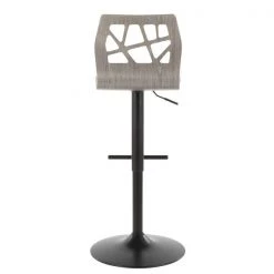 Lumisource Folia Adjustable Swivel Barstool in Light Grey Wood, Light Grey Fabric -Kitchen & Dining Furniture Sales Store LumiSource20LLC BSxxFLxxLGYxxLGYxxxx4xxxxe58cd8