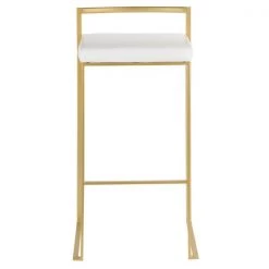 Lumisource Fuji Barstool in Gold with White Faux Leather, PK 2 -Kitchen & Dining Furniture Sales Store LumiSource20LLC BSxxFUJIxxAUxxW2xxxx6xxxxf8af1d