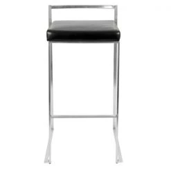 Lumisource Fuji Stackable Barstool with Black Faux Leather, PK 2 -Kitchen & Dining Furniture Sales Store LumiSource20LLC BSxxFUJIxxBK2xxxx6xxxxdeecd2