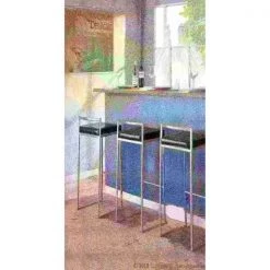 Lumisource Fuji Stackable Barstool with Black Faux Leather, PK 2 -Kitchen & Dining Furniture Sales Store LumiSource20LLC BSxxFUJIxxBK2xxxx9xxxxe9ccff