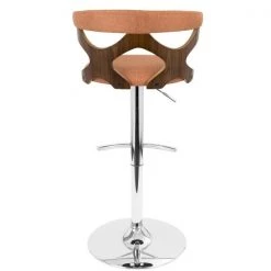 Lumisource Gardenia Adjustable Swivel Barstool in Walnut and Orange -Kitchen & Dining Furniture Sales Store LumiSource20LLC BSxxGARDxxWLxxOxxxx5xxxxe940ad