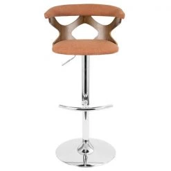 Lumisource Gardenia Adjustable Swivel Barstool in Walnut and Orange -Kitchen & Dining Furniture Sales Store LumiSource20LLC BSxxGARDxxWLxxOxxxx6xxxxfa46c5