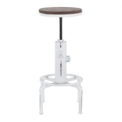 Lumisource Hydra Barstool in Vintage White Metal and Brown Bamboo -Kitchen & Dining Furniture Sales Store LumiSource20LLC BSxxHYDRAxxVWxxBNxxxx2xxxx43d0e6