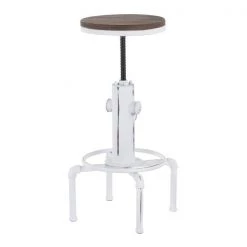 Lumisource Hydra Barstool in Vintage White Metal and Brown Bamboo -Kitchen & Dining Furniture Sales Store LumiSource20LLC BSxxHYDRAxxVWxxBNxxxx3xxxxfe29b4