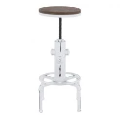 Lumisource Hydra Barstool in Vintage White Metal and Brown Bamboo -Kitchen & Dining Furniture Sales Store LumiSource20LLC BSxxHYDRAxxVWxxBNxxxx5xxxxad44b6
