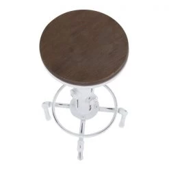 Lumisource Hydra Barstool in Vintage White Metal and Brown Bamboo -Kitchen & Dining Furniture Sales Store LumiSource20LLC BSxxHYDRAxxVWxxBNxxxx7xxxx19c002