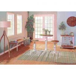 Lumisource Hydra Barstool in Vintage White Metal and Brown Bamboo -Kitchen & Dining Furniture Sales Store LumiSource20LLC BSxxHYDRAxxVWxxBNxxxx9xxxxfc78b8