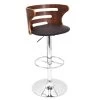 Lumisource Cosi Adjustable Swivel Barstool in Walnut and Brown Faux Leather -Kitchen & Dining Furniture Sales Store LumiSource20LLC BSxxJYxxCOSIxxBNxxxx1xxxx6d292a