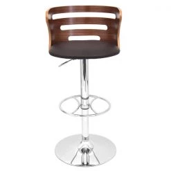 Lumisource Cosi Adjustable Swivel Barstool in Walnut and Brown Faux Leather -Kitchen & Dining Furniture Sales Store LumiSource20LLC BSxxJYxxCOSIxxBNxxxx5xxxxf08a55