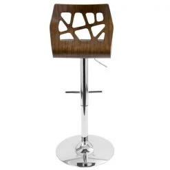 Lumisource Folia Adjustable Swivel Barstool in Walnut and Black Faux Leather -Kitchen & Dining Furniture Sales Store LumiSource20LLC BSxxJYxxFLxxWALxxBKxxxx5xxxxb5d0af