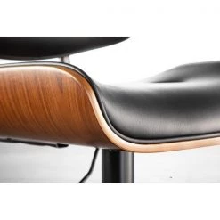 Lumisource Lombardi Adjustable Swivel Barstool in Walnut with Black Faux Leather -Kitchen & Dining Furniture Sales Store LumiSource20LLC BSxxJYxxLMBxxWLxxBKxxxx13xxxx24d759