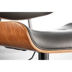 Lumisource Lombardi Adjustable Swivel Barstool in Walnut with Grey Faux Leather -Kitchen & Dining Furniture Sales Store LumiSource20LLC BSxxJYxxLMBxxWLxxGYxxxx14xxxx481eba