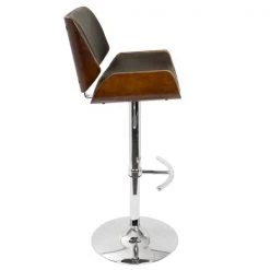 Lumisource Santi Adjustable Swivel Barstool in Cherry and Brown Faux Leather -Kitchen & Dining Furniture Sales Store LumiSource20LLC BSxxJYxxSNTxxCHxxBNxxxx3xxxxe2628c