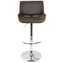 Lumisource Santi Adjustable Swivel Barstool in Cherry and Brown Faux Leather -Kitchen & Dining Furniture Sales Store LumiSource20LLC BSxxJYxxSNTxxCHxxBNxxxx6xxxxae1171
